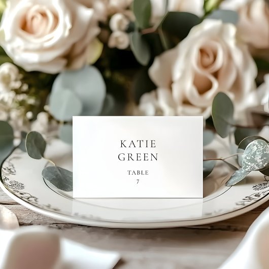 Minimal Elegant Custom Wedding Place Card Kaart