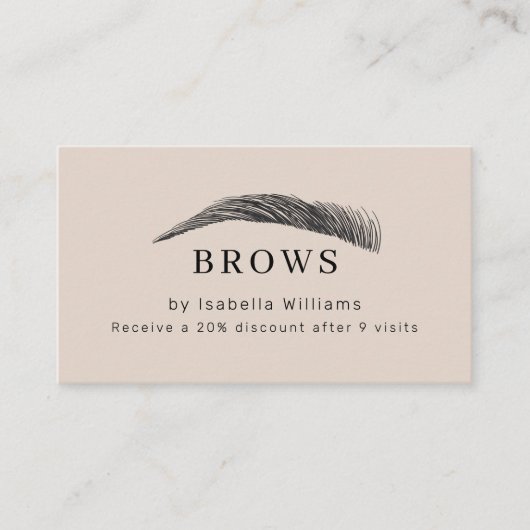 Minimal Elegant Eyebrow Salon Loyalty Visitekaartje (Voorkant)