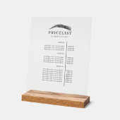Minimal Elegant Eyebrow Salon Pricelist Acryl Bord (Hoek)