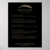 Minimal Elegant Eyebrow Salon Pricelist Poster (Voorkant)