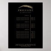 Minimal Elegant Eyebrow Salon Pricelist Poster (Voorkant)
