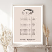 Minimal Elegant Eyebrow Salon Pricelist Poster