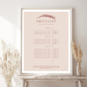 Minimal Elegant Eyebrow Salon Pricelist Poster