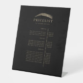 Minimal Elegant Eyebrow Salon Pricelist Reclamebord Met Voetstuk (Voorkant)