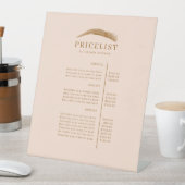 Minimal Elegant Eyebrow Salon Pricelist Reclamebord Met Voetstuk (Insitu)