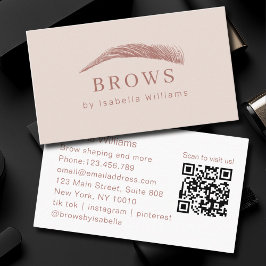 Minimal Elegant Eyebrow Salon QR-Code Visitekaartje