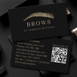 Minimal Elegant Eyebrow Salon QR-Code Visitekaartje