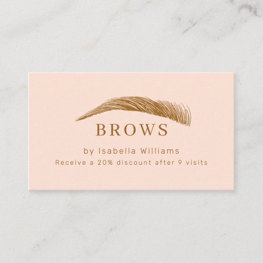 Minimal Elegant Eyebrow Salon Salon Loyalty Visitekaartje (Voorkant)