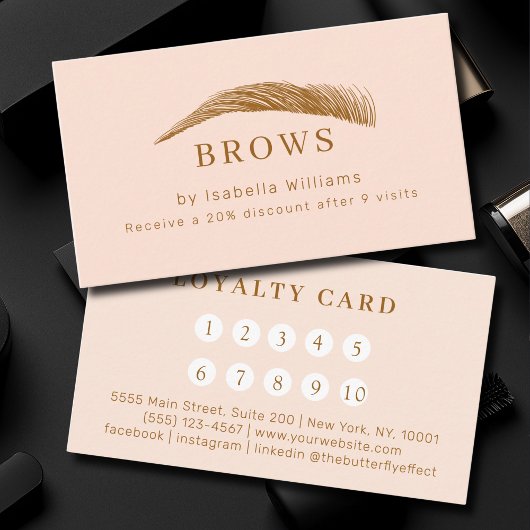 Minimal Elegant Eyebrow Salon Salon Loyalty Visitekaartje