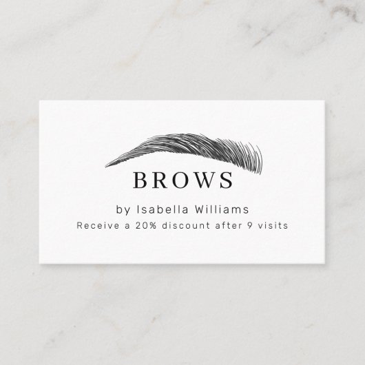 Minimal Elegant Eyebrow Salon Salon Loyalty Visitekaartje (Voorkant)