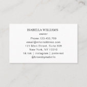 Minimal Elegant Eyebrow Salon  Visitekaartje (Achterkant)