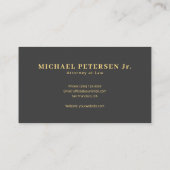 Minimal elegant gold logo attorney at law visitekaartje (Achterkant)