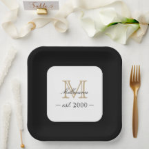Minimal Elegant Gold Monogram Family Year Est.