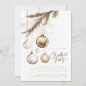 Minimal Elegant Gouden Ornamenten Baubles Kerst Kaart (Voorkant)