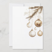 Minimal Elegant Gouden Ornamenten Baubles Kerst Kaart (Achterkant)