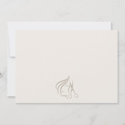 Minimal Elegant Haarstylist Ivoor Hair Scissor Notitiekaartje (Achterkant)