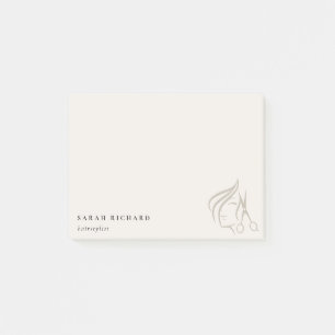 Minimal Elegant Haarstylist Ivoor Hair Scissor Post-it® Notes