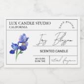 Minimal Elegant Iris Kaars Jar Label Voedselcontainer Etiket (Enkel label)