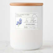 Minimal Elegant Iris Kaars Jar Label Voedselcontainer Etiket (Voorkant)