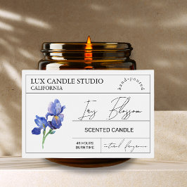 Minimal Elegant Iris Kaars Jar Label Voedselcontainer Etiket