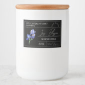 Minimal Elegant Iris Kaars Jar Label Voedselcontainer Etiket (Voorkant)