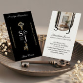 Minimal Elegant Key Monogram Stylish Arch Photo Visitekaartje