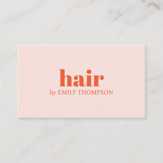 Minimal Elegant Light Pastel Haarstylist Beauty Visitekaartje (Voorkant)