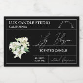 Minimal Elegant Lily Candle Jar Label Voedselcontainer Etiket (Enkel label)