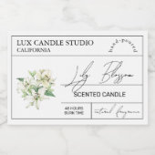 Minimal Elegant Lily Candle Jar Label Voedselcontainer Etiket (Enkel label)