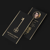 Minimal Elegant Makelaar Foto Hypotheek Sleutel Zw Visitekaartje