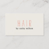 Minimal Elegant Off-White Red Hair Stylist Visitekaartje (Voorkant)