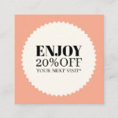 Minimal Elegant Pastel Black Bold Salon Shop Kortingskaartje (Voorkant)