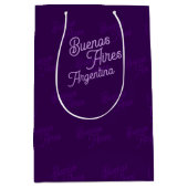 Minimal, Elegant, Pattern Buenos Aires, Argentina Medium Cadeauzakje (Voorkant)