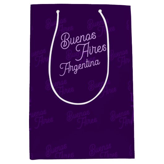 Minimal, Elegant, Pattern Buenos Aires, Argentina Medium Cadeauzakje (Voorkant)