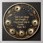 Minimal Elegant Peacock Feathers Bijbelvers Poster (Voorkant)