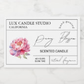 Minimal Elegant Pioen Kaars Jar Label Voedselcontainer Etiket (Enkel label)