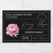 Minimal Elegant Pioen Kaars Jar Label Voedselcontainer Etiket (Enkel label)