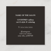 Minimal Elegant Red Dark Grey Faux Gold Bobby Pin Vierkante Visitekaartje (Achterkant)