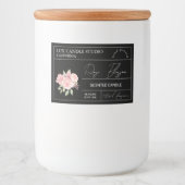 Minimal Elegant Roos Kaarsenpot Label Voedselcontainer Etiket (Voorkant)