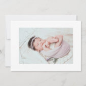 Minimal Elegant Script Baby Girl Arrival Card Aankondiging (Achterkant)