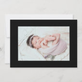 Minimal Elegant Script Baby Girl Arrival Card Aankondiging (Achterkant)