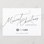 Minimal Elegant Script Merriest Christmas Company Feestdagenkaart (Voorkant)