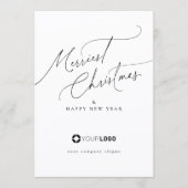 Minimal Elegant Script Merriest Christmas Company Feestdagenkaart (Voorkant)