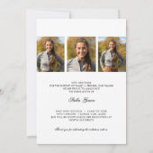 Minimal Elegant Script Photo Graduation Aankondiging (Achterkant)