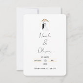 Minimal Elegant Script Wedding Invitation Kaart (Voorkant)