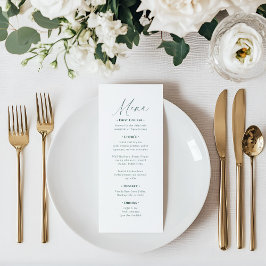 Minimal Elegant Script Wedding Menu