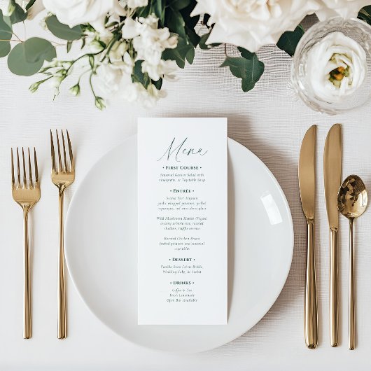 Minimal Elegant Script Wedding Menu
