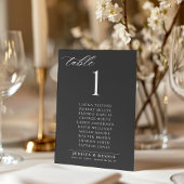 Minimal Elegant Script Wedding Table Seating Card Kaart