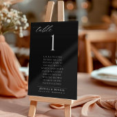 Minimal Elegant Script Wedding Table Seating Card Kaart