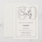 Minimal Elegant Sixty 60th Birthday Celebration  Kaart (Voorkant / Achterkant)